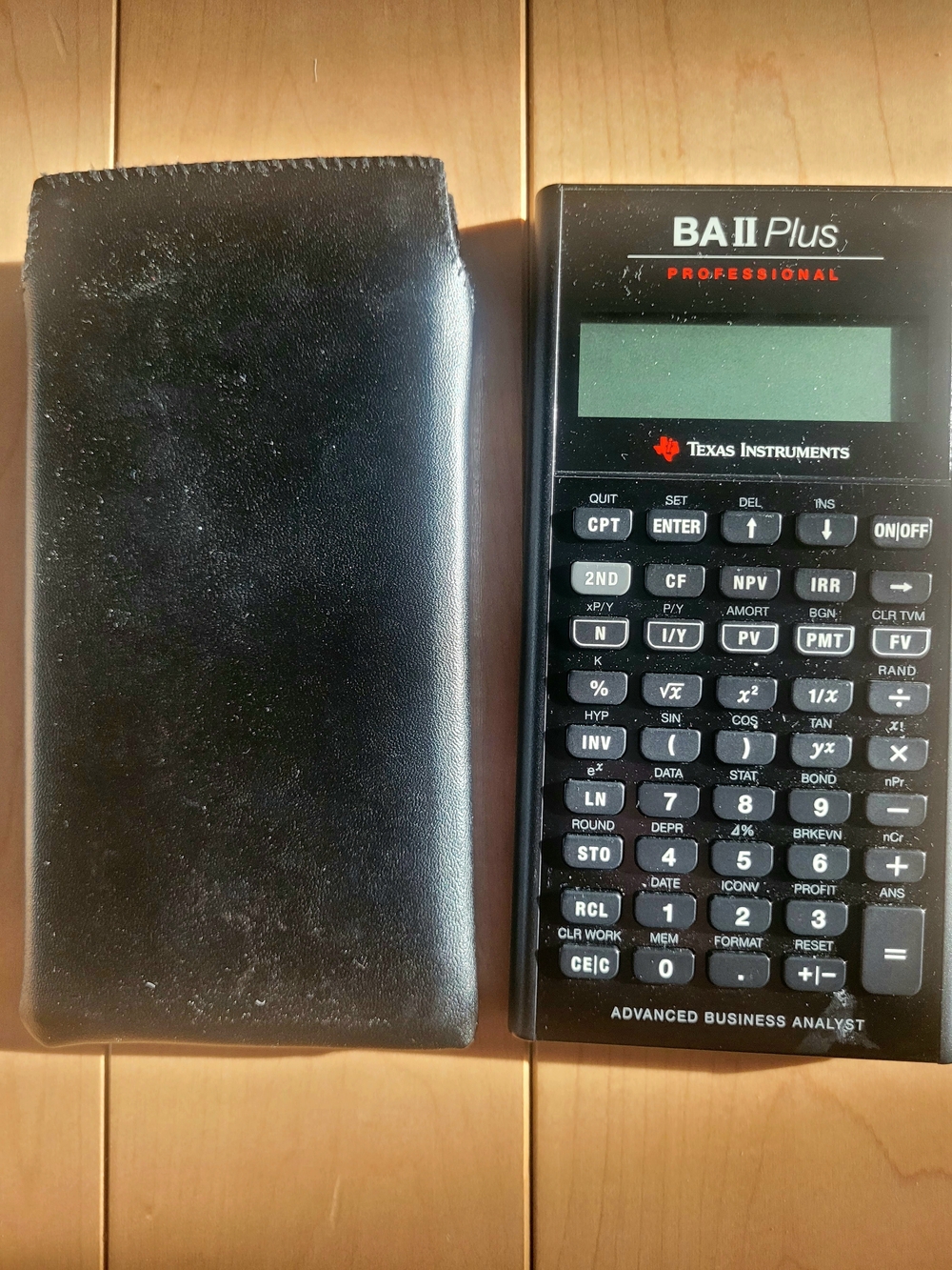 Texas Instruments BA II Plus Professional Calculator - Black with Black Sleeve